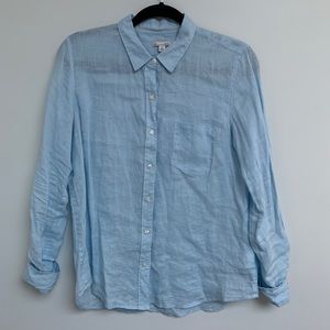 GAP long sleeved linen button down shirt
